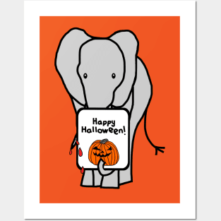 Vampire Horror Elephant with Halloween Card Posters and Art